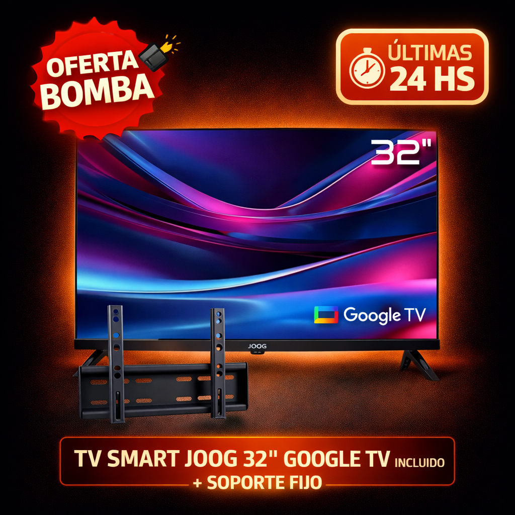 TV Smart JOOG Android TV 32" HD + Soporte Fijo