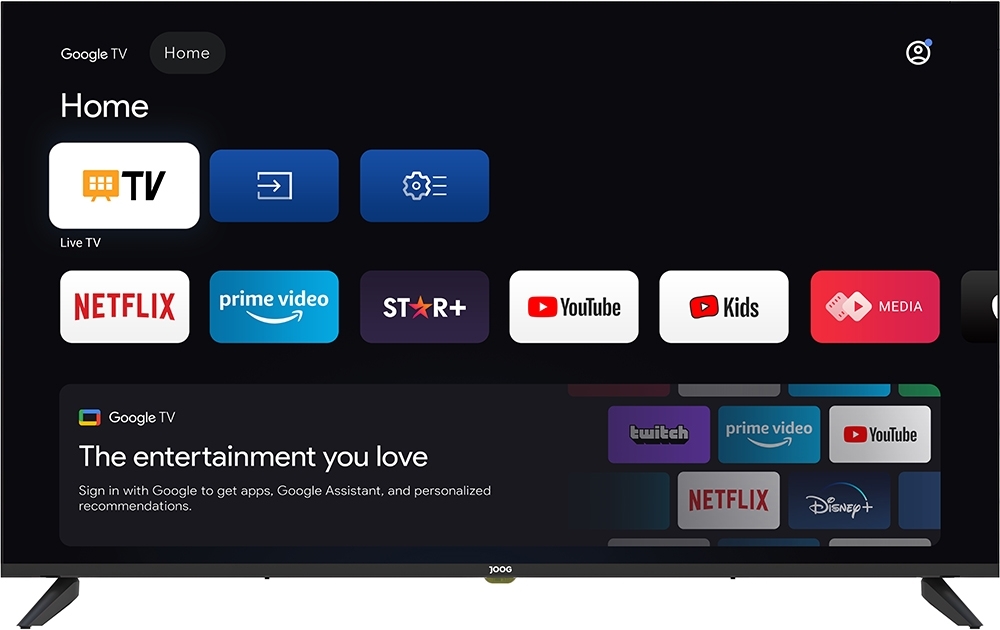 TV Smart JOOG Android TV 65" 4K + Soporte Fijo