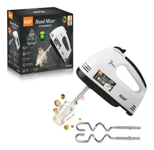 Batidora RAF 270w R.6633 Hand Mixer Con Accesorios