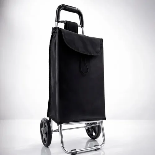 HogarActual Carrito De Compras Negro C/Ruedas
