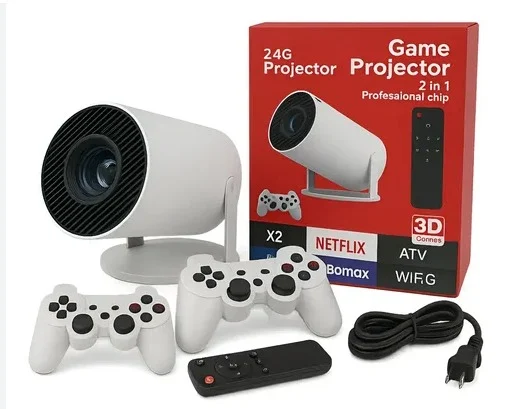 Proyector MXQ X2 Game 8K Ultra HD + 2 Joystick Bla