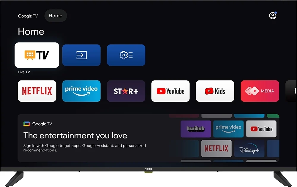 TV Smart JOOG Android TV 65" 4K + Soporte Fijo
