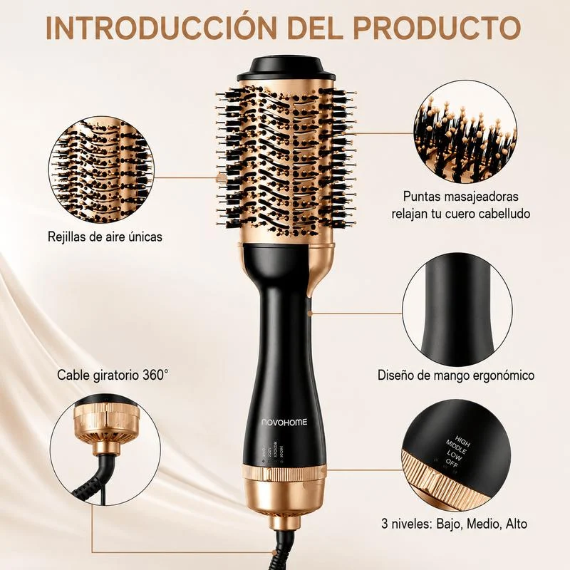 Novohome Cepillo De Aire Alisador 800W